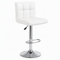 Tabouret de bar élégant en cuir blanc, pivotant, réglable en hauteur avec vérin à gaz, pour pub, club, réception de mariage, mobilier