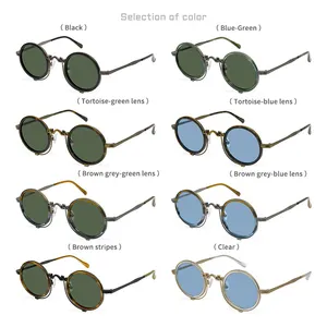 New Men's Round Retro Polarized Sunglasses Women's Fashion Acetate Sun Glasses