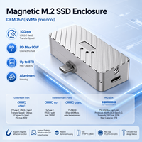 Boîtier SSD NVMe M.2 magnétique 10 Gbit/s USB-C avec charge PD 100 W et port USB-A, lecteur externe sans outil pour iPhone/MacBook Pro