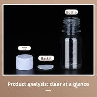 Bouteille en plastique transparente PET de 50 à 200 ml avec échelle graduée, bouteille à bec verseur, grande capacité, pour laboratoire