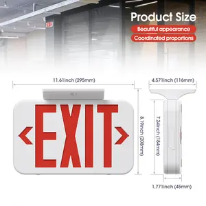 2024 Double Sided Emergency Exit Light Rechargeable LED Fire Safety Lighting With Battery Backup