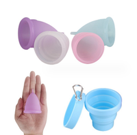 Muestra Gratuita de Copa Menstrual Reutilizable 2 en 1 Marca EE Modelo E002 100% Silicona de Grado Médico Talla S/L con Logotipo Personalizado