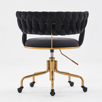 Chaise élévatrice de conception moderne professionnelle chaise de bureau de salon en tissu de velours noir pour salle de maquillage