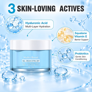Crema Facial Hidratante con Ácido Hialurónico, Escualano, Vitamina E y Lactobacillus Ferment Lysate para el Cuidado Facial Diario - Product Image 3