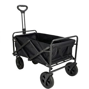 <b>Collapsible</b> Metal Utility Cart 60x40x30cm Oxford Fabric Folding <b>Wagon</b> with 4 Wheels for Outdoor Storage and Transport - Product Image 1