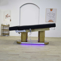 Chaise de Soin Esthétique Électrique Noire en Promotion, Lit Incurvé pour Soins du Visage et Cils, Table de Massage Beauté, Mobilier pour Spa, Salon et Institut de Beauté
