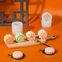 ZIMU DIY Traditionelle Chinesische Blumenform für Mondkuchen zum Mittherbstfest, Silikonform mit Lotusdesign, Umweltfreundlich und Wiederverwendbar für Eiskuchen