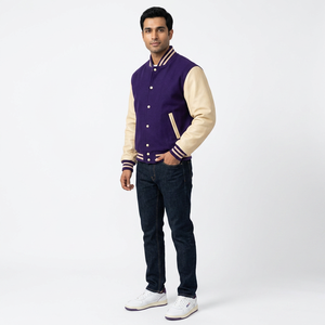 Vestes d'université patché avec logo personnalisé pour hommes Vestes d'université pour femmes Chenille CollegeBaseballjacket pour hommes - Product Image 1