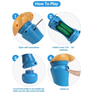Baguette à bulles électrique automatique en plastique EPT pour enfants, <span class=keywords><strong>personnage</strong></span> <span class=keywords><strong>de</strong></span> dessin animé, solution 115 ml, jouet d'extérieur estival - Product Image 3