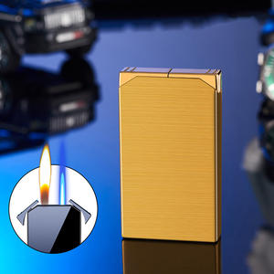 AIRO 2023 briquet créatif à Double feu gonflable droit en métal affleurant coupe-vent à flamme ouverte briquet de Conversion de feu ouvert - Product Image 4