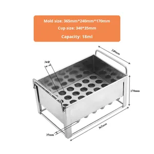 Ensemble de Moules à Crème Glacée et Sucettes Glacées en Acier Inoxydable 304, 35 Pièces Petit Cube Joyeux et Moule en Métal en Forme de D, Outil de Cuillère Durable - Product Image 6
