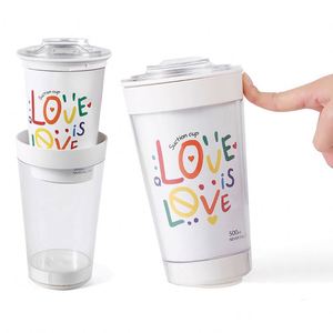 Custom Free-standing <b>Cup</b> With Logo Wholesale Double-insulated Non-standing <b>Cup</b> 500ml Detachable DIY Advertising <b>Cup</b> - Product Image 3