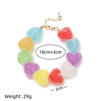 Mode arc-en-ciel coeur bonbons perles bijoux résine collier ras du cou déclaration Unique femmes été bijoux faveur