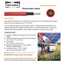 Câble solaire DC EN50618 H1Z2Z2-K 10mm 16mm 25mm en cuivre étamé, fil photovoltaïque PV 1500V pour système d'énergie solaire