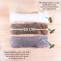 Jouet interactif en fourrure de lapin naturelle pour chats et chiens, vente en gros, fabricant OEM ODM de jouets pour animaux de compagnie sur mesure