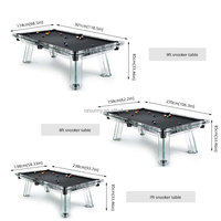 Mesa de Billar Profesional Moderna de Lujo para el Hogar, Comercial, de 7, 8 y 9 pies, Personalizada, con Vidrio y Pizarra, para Interiores, Pequeña