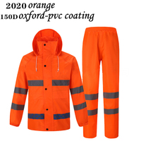 300D PU Sanitation Adult Raincoat Jacken hose Set Doppels chicht Atmungsaktiv Reflective Split für Poncho Pattern Water proof Windpr