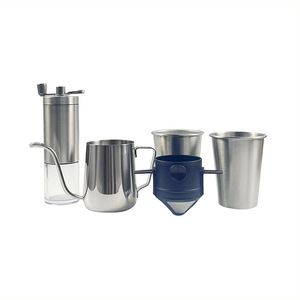 Stainless Steel Coffee Gift Set Portable Travel Kit With Grinder And Kettle For Outdoor Use - Product Image 3