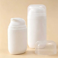 Bouteilles à pompe sans air ovales en plastique PP de 50 ml/100 ml, contenants cosmétiques sous vide rechargeables pour lotion et sérum, vente en gros