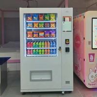 Máquina Expendedora Automática Multifuncional para Bebidas y Aperitivos de Uso Comercial con Pago por Código QR/Efectivo/Monedas/Tarjeta de Crédito