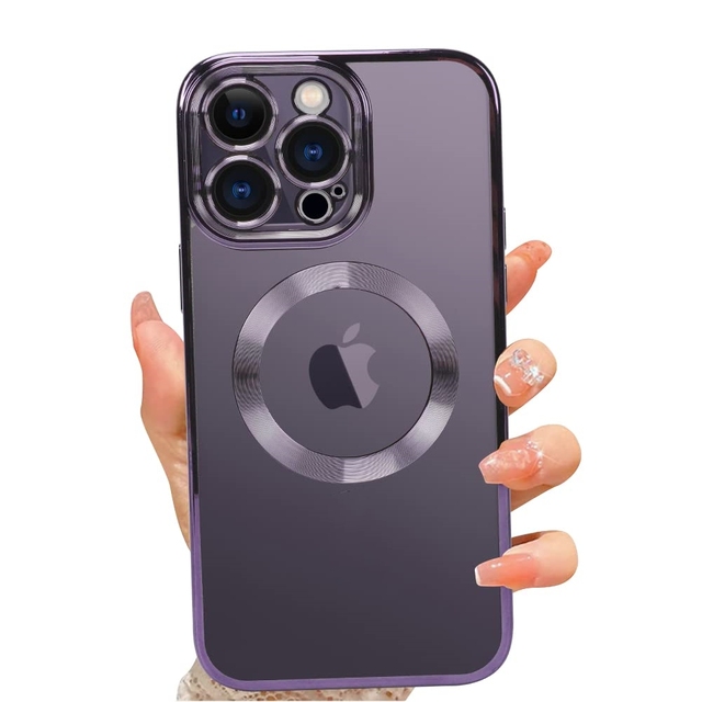 Wholesale Soft Tpu Electroplated Transparent Shockproof Luxury Magnetic Mobile Phone Cases for Iphone 15 14 13 Pro Max Case