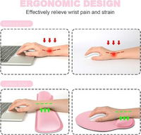 Repose-poignets ergonomique en mousse à mémoire de forme avec logo personnalisé pour clavier et souris, idéal pour le bureau et les jeux sur ordinateur