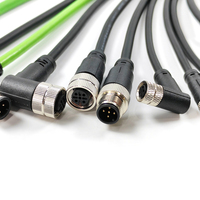 Usine personnalisée M12 4P 5P 8p 12p mâle femelle un câble de connecteur IP67 étanche à Angle droit de morue
