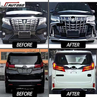 Pour Toyota Alphard 15-22 Anh30 avec Pare-chocs Avant + Arrière Lip + Grille + Phare + Feu Arrière + Côté Jupe Mise À Niveau à 35 série modellista