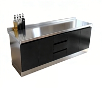Évier commercial en acier inoxydable à cuve unique avec meuble, finition brossée mate, résistant aux produits chimiques et à la corrosion, avec rainure de drainage