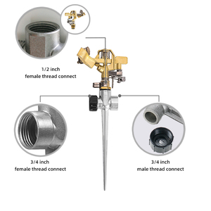 360 derajat pertanian air irigasi dampak sprinkler dengan logam lonjakan - Product Image 3