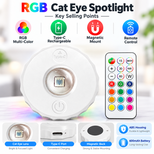 Projecteur LED RGB rechargeable à effet œil de chat, avec télécommande et fixation magnétique Type C, directement de l'usine - Product Image 5