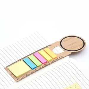 Ensemble de notes autocollantes mignonnes avec logo personnalisé, cadeau promotionnel, marque-page en bambou et règle autocollante - Product Image 2
