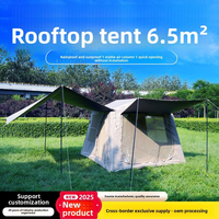 Tente gonflable quatre saisons Factory 6.5 avec auvent extensible, imperméable 3000 mm, respirante, en coton TC, pour camping, avec ouverture pour poêle