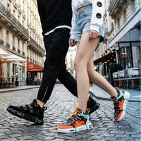 Baskets unisexe tendance et polyvalentes printemps-automne avec coutures contrastées