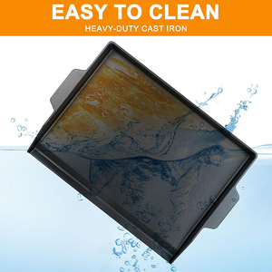 Piastra <span class=keywords><strong>in</strong></span> <span class=keywords><strong>Ghisa</strong></span> Pretrattata Antiaderente con Bordi Alti - Griglia per Facile Preparazione dei Cibi - Product Image 6