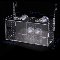 Boîte de séparation pour poissons en acrylique, boîte d'élevage, boîte d'isolement, incubateur d'aquarium avec support pour les jeunes poissons et les crevettes