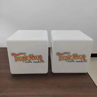 Su misura di lusso bianco PE plastica RGB cambia colore Led cubo Display per la pubblicità interna cubo di luce esterna con Logo