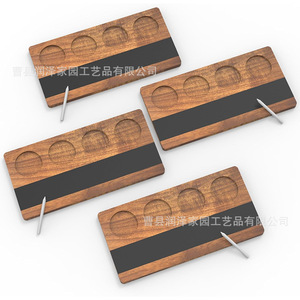 Plateau de dégustation de vin en bois, 4 pièces, design minimaliste, écologique, pour servir des boissons et des vins - Product Image 1