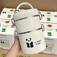 Boîte à lunch en acier inoxydable colorée, très vendue, anti-fuite et empilable, pour enfants et adultes