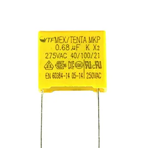 Capacitor de alta qualidade, longo tempo de duração, 0.68uf, linha ac 684k 275vac mkp x2