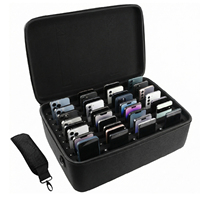 Boîte de rangement rigide en EVA à 36 compartiments pour téléphones portables, idéale pour les salles de classe, les ateliers de réparation et le transport de dispositifs mobiles.