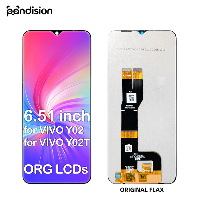Mobile Phone LCD Screen Assembly VIVO Y02 Touch Digitizer 6.5in Screen Replacement Part 1 Year Warranty Pandision Brand