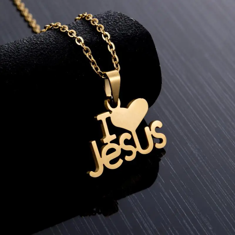Kalung Liontin Salib Yesus Pria, Perhiasan Rantai Baja Tahan Karat Simbol Kristen untuk Pria Salib