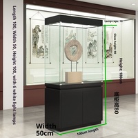 Vitrine en verre SEM SEM-056 pour porcelaine antique, curiosités, statues en pierre, stand d'exposition, artefacts de musée, comptoir à bijoux