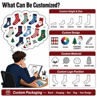 Chaussettes de Noël personnalisées, assortiment multipack, lot économique, vente en gros, directement de l'usine, conception gratuite, marque privée