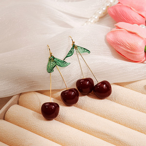 Pendientes Colgantes de Cereza de Fruta de Dibujos Animados Pendientes de Resina Acrílicos Bonitos para Estudiante Hoja Verde Exquisita Estilo Coreano Joyería <span class=keywords><strong>al</strong></span> <span class=keywords><strong>Por</strong></span> <span class=keywords><strong>Mayor</strong></span> - Product Image 4