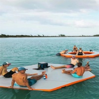 Plateforme flottante circulaire en maille pour sports nautiques, ponton robuste, flotteurs de rivière, radeau de lac, hamac flottant gonflable pour mer, lac, piscine