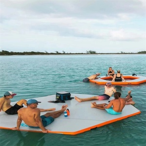 Dok Platform jala bundar olahraga air, Dok Platform dengan jaring Floating Lounge bantalan matahari tiup untuk laut danau kolam - Product Image 3