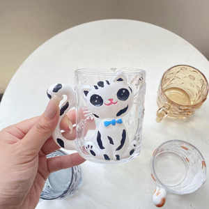 Alta qualità di vendita di 260ml di <span class=keywords><strong>disegno</strong></span> tridimensionale colorato Pet gattino tazze <span class=keywords><strong>da</strong></span> caffè tazza di vetro per caffè - Product Image 4