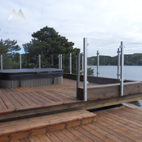 Rampe en verre sans cadre pour balcon et terrasse Vue dégagée Conception en aluminium en forme de U pour les escaliers et les projets extérieurs